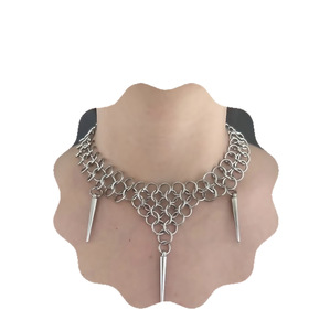 Collar de clavícula unisex de aleación electrochapada con remaches y púas, estilo punk pesado americano, gótico exagerado, <span class=keywords><strong>rock</strong></span> subcultural - Product Image 2