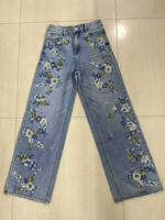 Pantalons en jean tendance 2025, broderie de paillettes, jean délavé, jean Y2k, jean baggy, pantalon droit personnalisé pour femmes
