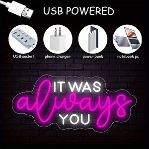 Siempre fue usted decoración de letrero de neón para boda compromiso fiesta de cumpleaños dormitorio sala de estar Bar y regalos para los seres queridos - Product Image 6