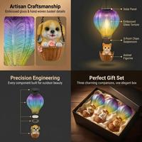 Nouvelle Lampe de Nuit Montgolfière Fantaisie, Panier Animalier, Lanternes LED, Lampe Suspendue Décorative Conte de Fées pour Chambre à Coucher, Cadeau d'Anniversaire