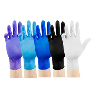 Guantes de nitrilo personalizados, 8 Mil, 16 pulgadas, negro, azul, sin polvo, blanco, talla Xl