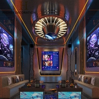 Meubles de bar de boîte de nuit moderne, aquarium, mur de bulles d'eau, comptoir de bar en acrylique LED