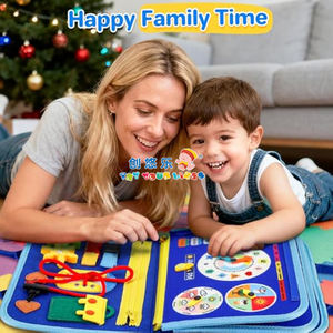 Libro di <span class=keywords><strong>Attività</strong></span> Montessori EPT con Corona di Tigre, Tavola Sensoriale in Feltro per Bambini, Pratica con Giacche con Zip o Camicie con Bottoni - Product Image 2