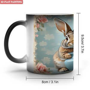 Blank Mug 11oz Frosted Black Ceramic Heat Sensitive Color Changing Cup Smart <b>Drinkware</b> - Product Image 1