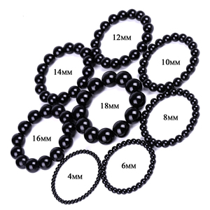 Bestone Custom <strong>Black</strong> 4mm 6mm 8mm 10mm Healing Power Natural <strong>Stone</strong> Luxury Feng Shui Yoga Obsidian Bracelet - Product Image 1
