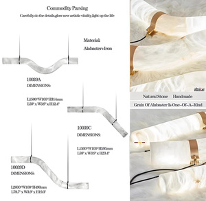 Nhà thiết kế hiện đại trang trí nội thất treo Cụm mặt dây đèn bếp đảo trang trí vòng trắng Alabaster treo đèn chùm - Product Image 6
