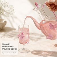 Ensemble de théières et de gobelets en verre borosilicate transparent résistant à la chaleur, vente en gros