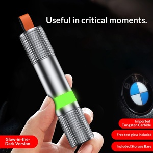 Marteau de sécurité pour voiture noctilucente, ceinture de sécurité de secours pour voiture, marteau de sécurité en alliage d'aluminium ABS, brise-vitre d'urgence - Product Image 4