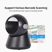 Plataforma de Escaneo Omnidireccional USB Manos Libres 1D 2D para Supermercados, Escáner de Códigos de Barras de Escritorio con Detección Automática de Pantalla de Teléfono