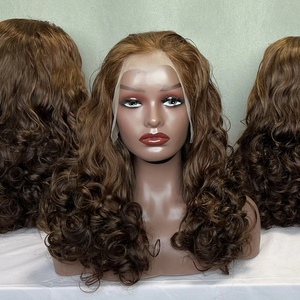 # Peluca de Cabello Humano Virgen 4 Funmi SDD, Color Marrón Chocolate, 16 Pulgadas, Rizado y Voluminoso, 13x4, Parte Libre, Encaje Frontal Transparente, 350% de Densidad - Product Image 1