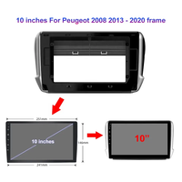 2 + 32G 10 ''Vidéo Radio Audio Stéréo IPS Écran tactile complet Android 10 Lecteur DVD de voiture Affichage GPS Navigation pour Peugeot 2008-2020