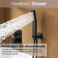 Ensemble de robinet mural pour système de douche pour salle de bain avec pommeau de douche pluie haute pression 10 ''et pommeau de douche à main