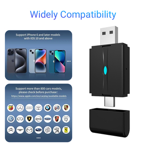 Adaptateur sans fil double interface CarPlay et Android Auto avec garantie d'un an, boîte AI pour voiture, compatible <span class=keywords><strong>Netflix</strong></span> et YouTube - Product Image 3