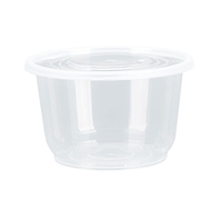 Conteneur alimentaire rond transparent en plastique avec couvercle assorti, plusieurs capacités, pour salade de fruits, céréales, présentoir de détail