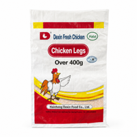 Sac d'emballage en PP tissé imprimé couleur simple face, idéal pour l'emballage de viande de poulet, de cuisses de poulet et de petites marchandises