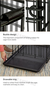 Wholesale 1pc <strong>Large</strong> Metal Iron Wire Pet Hotel Indoor <strong>Cage</strong> Black Tall <strong>Dog</strong> <strong>Cages</strong> Pet Kennel Breeding Exerc Pet <strong>Cages</strong> &amp; lion 70kg - Product Image 3