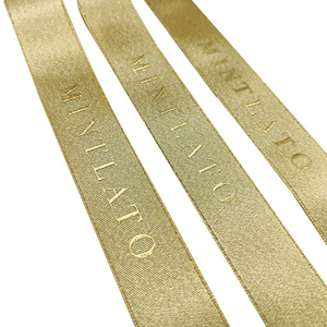 Luxury Double Face 100% Polyester Gold <strong>Ribbon</strong> for Brand Packaging <strong>Easter</strong> Wreath Bow Gift Wrapping Decoration - Product Image 1