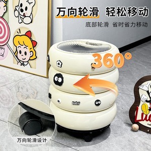 Donut Shaped Trash Can With Wheels Portable Indoor Use With Lid High Capacity Recyclable Odor Proof - Product Image 4