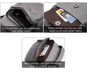 ZUOLUNDUO Hot Sale Small Portable Durable Canvas Men's Messenger <strong>Shoulder</strong> <strong>Bag</strong> Fashionable Vintage Logo for <strong>Mobile</strong> <strong>Phone</strong> Summer - Product Image 5