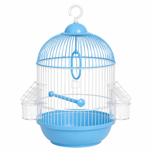 Vente flash : Cage à oiseaux suspendue ronde en fer épais, portable, pour perruche, petit oiseau, etc. - Product Image 3