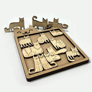 Puzzle en bois MCX Chat Forme irrégulière Casse-tête éducatif Jouet Haute difficulté Cadeau d'anniversaire Défi - Product Image 4