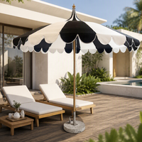 Parasol Pagode en Aluminium et Fibre de Verre Grande Taille, Design Personnalisé, pour Plage, Patio, Décoration Extérieure, Protection Solaire, Jardin, avec Base