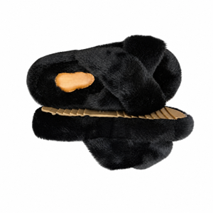 Chaussons en peluche personnalisés en gros avec logo, <span class=keywords><strong>pas</strong></span> chers, à semelle croisée, chauds pour l'hiver, chaussures plates d'intérieur, approuvés EN71 pour les cadeaux promotionnels en salon professionnel - Product Image 1