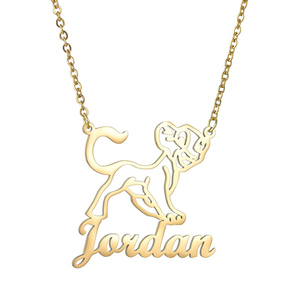 <b>Customized</b> Cartoon Character <b>Necklace</b> Kids Personalized <b>Name</b> Pendant Children Jewelry Gold Plated Stainless Steel <b>Necklaces</b> - Product Image 3