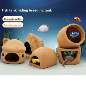 <span class=keywords><strong>D</strong></span>écoration <span class=keywords><strong>d</strong></span>'<span class=keywords><strong>aquarium</strong></span> en argile, pot en sable violet, cachette pour poissons et crevettes, trou de ponte, <span class=keywords><strong>aquarium</strong></span> pour cichlidés, nid de crevettes, aménagement paysager - Product Image 2