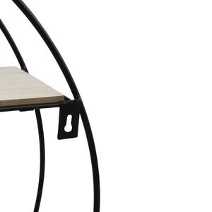 Su misura nero rustico rotondo metallo decorazione <span class=keywords><strong>per</strong></span> la casa unità di stoccaggio scaffale in legno <span class=keywords><strong>per</strong></span> la visualizzazione a parete <span class=keywords><strong>scaffali</strong></span> - Product Image 3