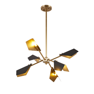 Lustre rétro en cuivre à 6/8/12 ampoules, luminaire suspendu vintage, lampe en fer doré, ampoule industrielle, lampes de cuisine et de loft - Product Image 4