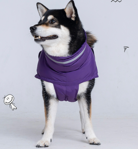 Rompi empuk katun anjing tahan angin tahan air nyaman mantel musim dingin jaket poliester pola polos untuk cuaca dingin anjing kucing - Product Image 5