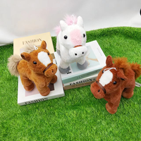 Peluche de cheval réaliste et douce de 8 pouces, poupée en peluche avec accroche-queue, prix pour machine de jeu d'arcade de centre commercial, articles en vente directe