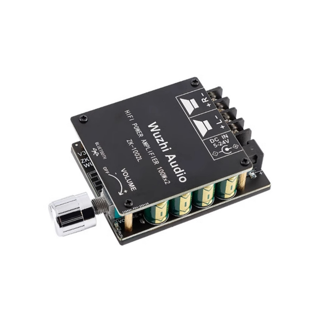 ZK-1002L 100Wx2 DC 12V 24V Mini BT 5.0 Wireless Audio Power Digital Amplifier Board Stereo Amplifier Module