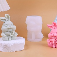 Ostern niedliche Kaninchen form Silikon form DIY Tropfen kleber Harz Gips Aroma therapie Kerze Ornament