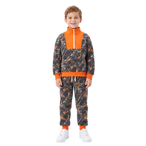 Conjunto Deportivo para Niño con Cremallera y Estampado de Camuflaje, Pre-venta, Algodón y Spandex, Ropa Casual de Caza, Estilo Occidental Personalizado Yawoo - Product Image 3