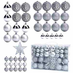 Adornos Navideños de Plástico (PS) con Impresión UV de 1 Color, de 3-6 cm, Venta al por Mayor, Bolas de Plástico para Colgar en el Árbol con Estrella, Feliz Navidad 2023 - Product Image 6
