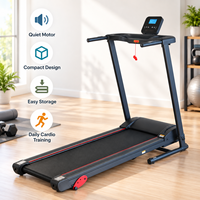 Tapis de course électrique K-FIT Factory Direct GS-840 avec amortissement pneumatique et roues de transport pour la maison et la salle de sport