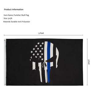 3ft X 5ft, тонкая синяя линия полиции, американский флаг, напечатанный на полиэстере - Product Image 6