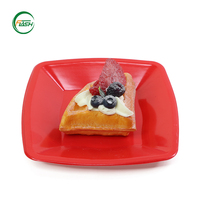 Assiettes en plastique PS jetables multicolores personnalisables pour mariage, fête, restaurant, assiettes en plastique pour aliments
