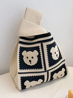 Vente en gros de sacs cadeaux pour déjeuner fourre-tout en tricot sac à provisions sac d'étudiant de poche sac à main pour femme