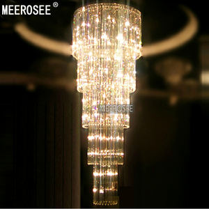 MEEROSEE Moderne Long Plafonnier <span class=keywords><strong>G9</strong></span> Verre Lustres de cristal Éclairage de luxe Lampe d'escalier Lamparas de Techo MD2219 - Product Image 5