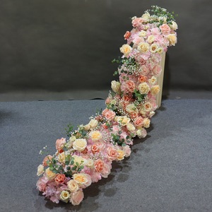 Camino de Mesa Floral Colorido para Boda con Hojas Verdes, Arreglo Floral para Boda, Suministros Florales - Product Image 6