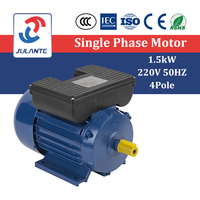 Moteur AC monophasé 220V 1,5kW 2HP YL90L-4 en cuivre pur à couple de démarrage élevé et double condensateur pour machine à moudre le maïs - Vente en gros