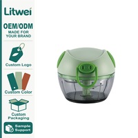 Mini hachoir à ail multifonctionnel avec design tête de cochon et 3 lames, hachoir manuel pour diverses noix et fruits G26-277