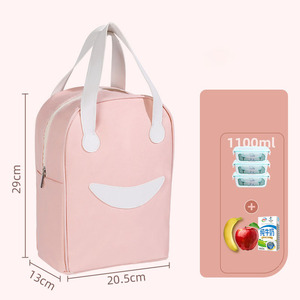 Xách Tay Ăn trưa Túi ăn trưa hộp cách nhiệt Canvas Tote Pouch trường Bento xách tay bữa ăn tối container Dã ngoại lưu trữ thực phẩm - Product Image 6
