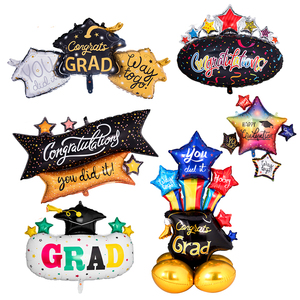 Nuevo sombrero de graduación, globo de papel de aluminio, suministros de decoración para fiesta de graduación, juguetes que hiciste, Graduaciones felices y globos <span class=keywords><strong>Way</strong></span> To Go - Product Image 1