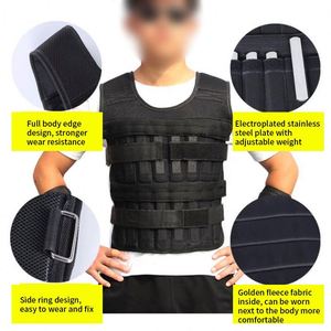 Gilet lesté ajustable et respirant pour l'extérieur, avec compartiments pour sacs de sable et plaques d'acier, pour la course, vêtement de charge invisible - Product Image 4