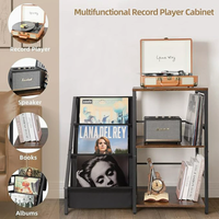 Support de Présentation 3 Niveaux en Métal et Bois pour CD, Vinyles, Livres, Magazines et Albums – Personnalisable en Usine