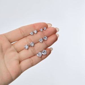 Dylam Tiny Charm <b>Fine</b> Jewelry Hypoallergenic S925 Silver Multiple Sizes Infinity Love Heart Shape 5A Zirconia <b>Stud</b> <b>Earrings</b> - Product Image 2